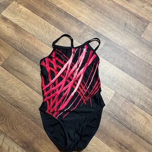 TYR Black and Red One Piece Swimsuit size 32